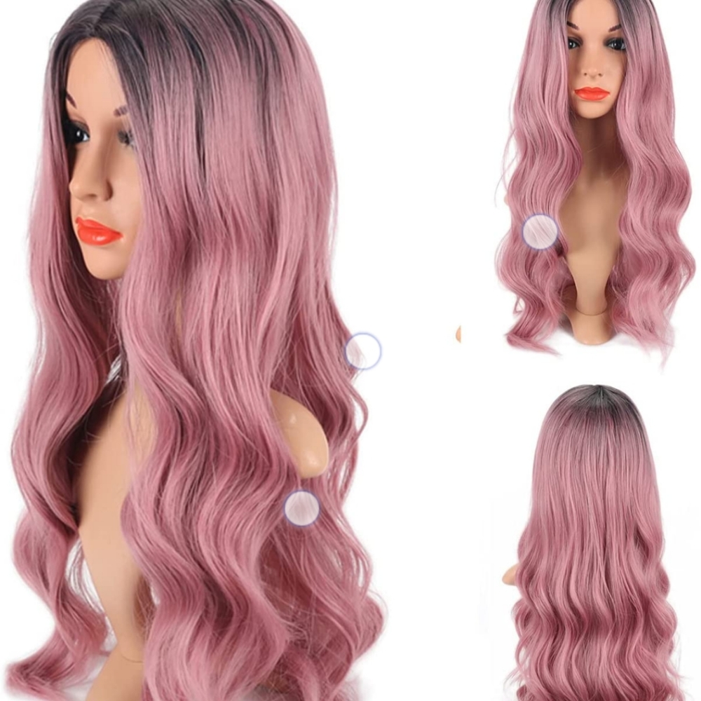 Black and pink wig